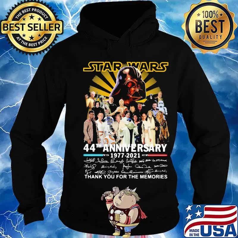 Star Wars 44th Anniversary 1977 2021 Thank You For The Memories Signuature Shirt Hoodie