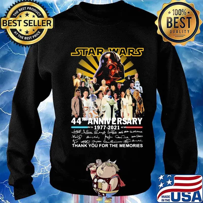 Star Wars 44th Anniversary 1977 2021 Thank You For The Memories Signuature Shirt Sweater