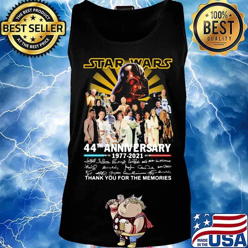 Star Wars 44th Anniversary 1977 2021 Thank You For The Memories Signuature Shirt Tank top