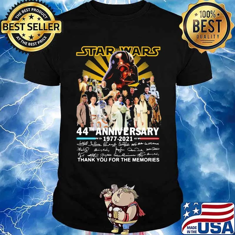 Star Wars 44th Anniversary 1977 2021 Thank You For The Memories Signuature Shirt