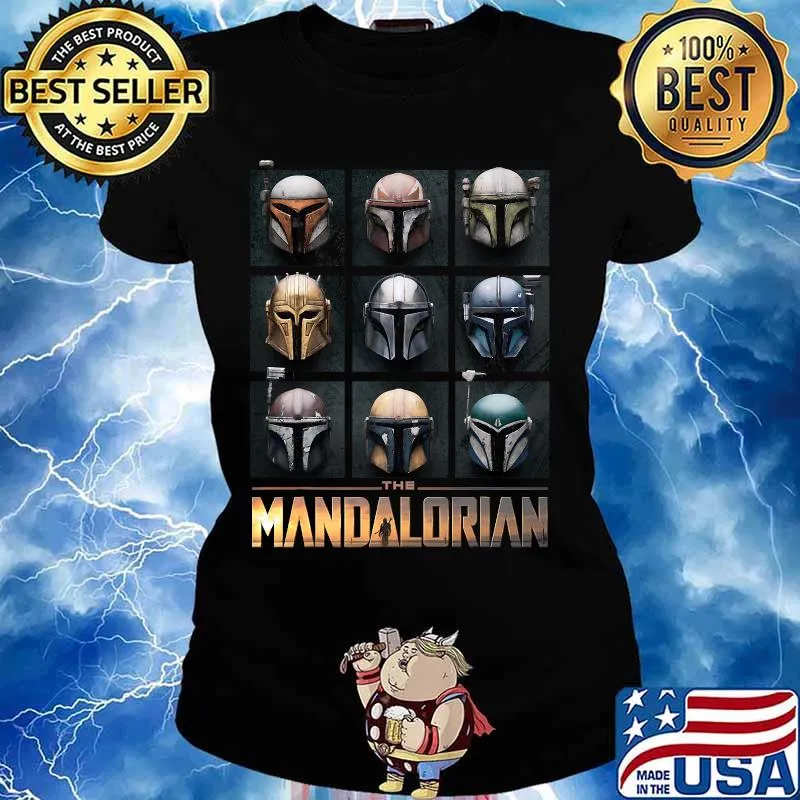 Star Wars The Mandalorian Helmet Box Up Shirt Ladies tee