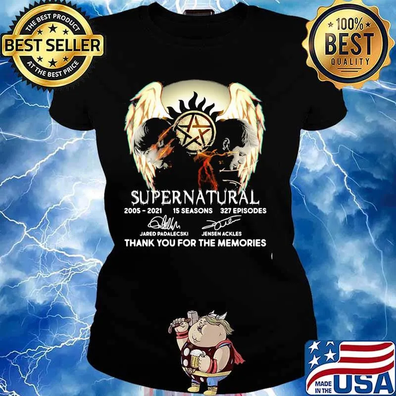 Supernatural 16th 2005 2021 Thank You For The Memories Signature Shirt Ladies tee