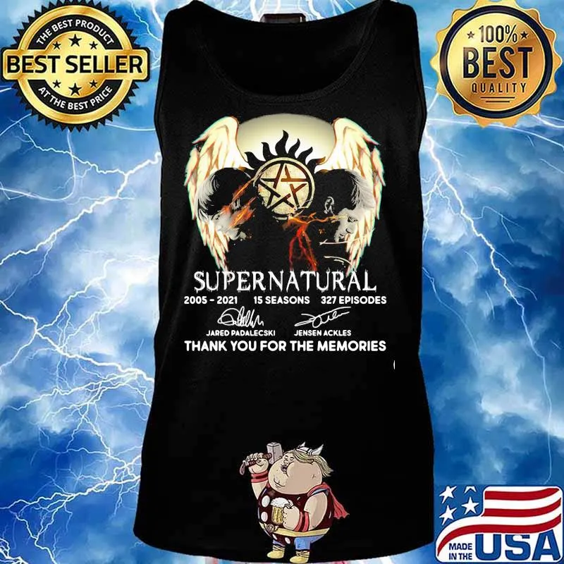 Supernatural 16th 2005 2021 Thank You For The Memories Signature Shirt Tank top