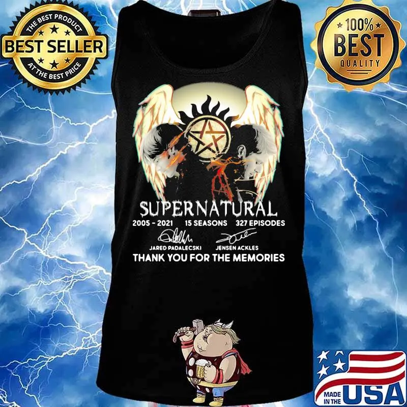 Supernatural 2005-2021 15 seasons 327 episodes thank you for the memories signature s Tank top
