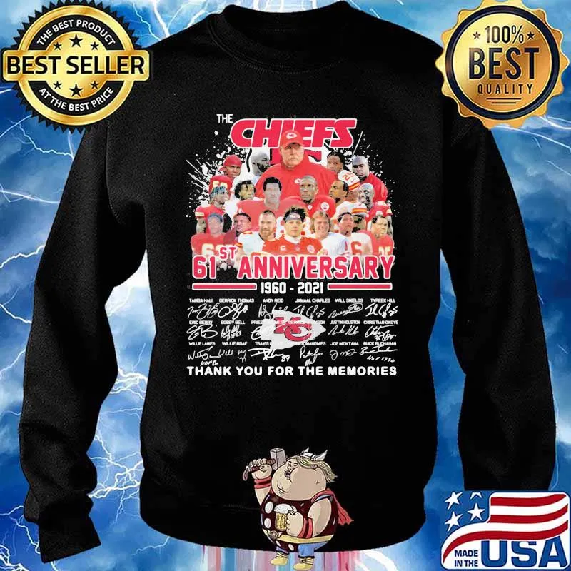 The Chiefs 61st Anniversary 1960 2021 Thank You For The Memories Signature Shirt Sweater