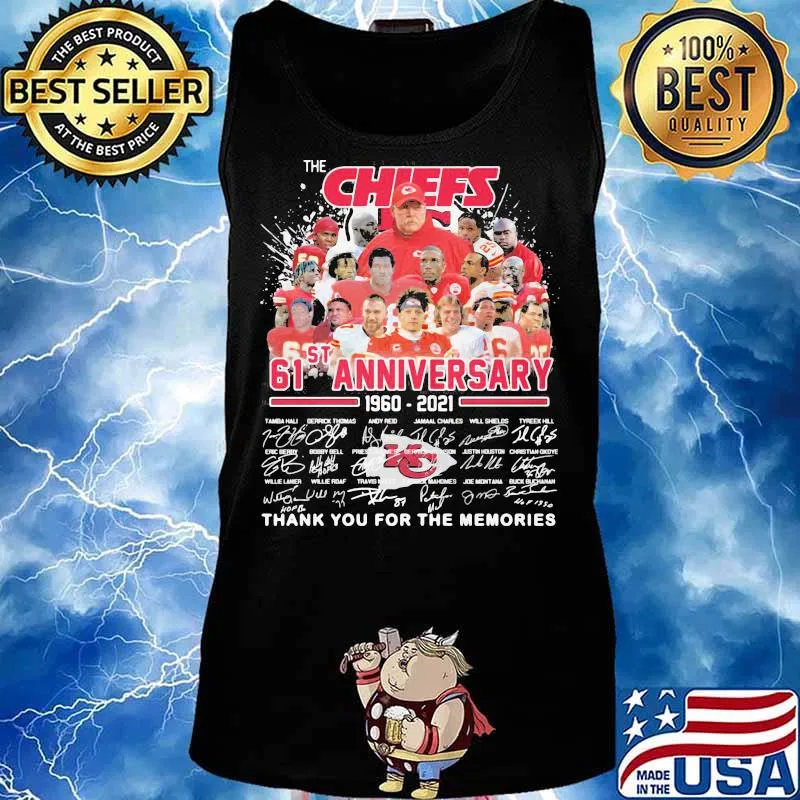 The Chiefs 61st Anniversary 1960 2021 Thank You For The Memories Signature Shirt Tank top