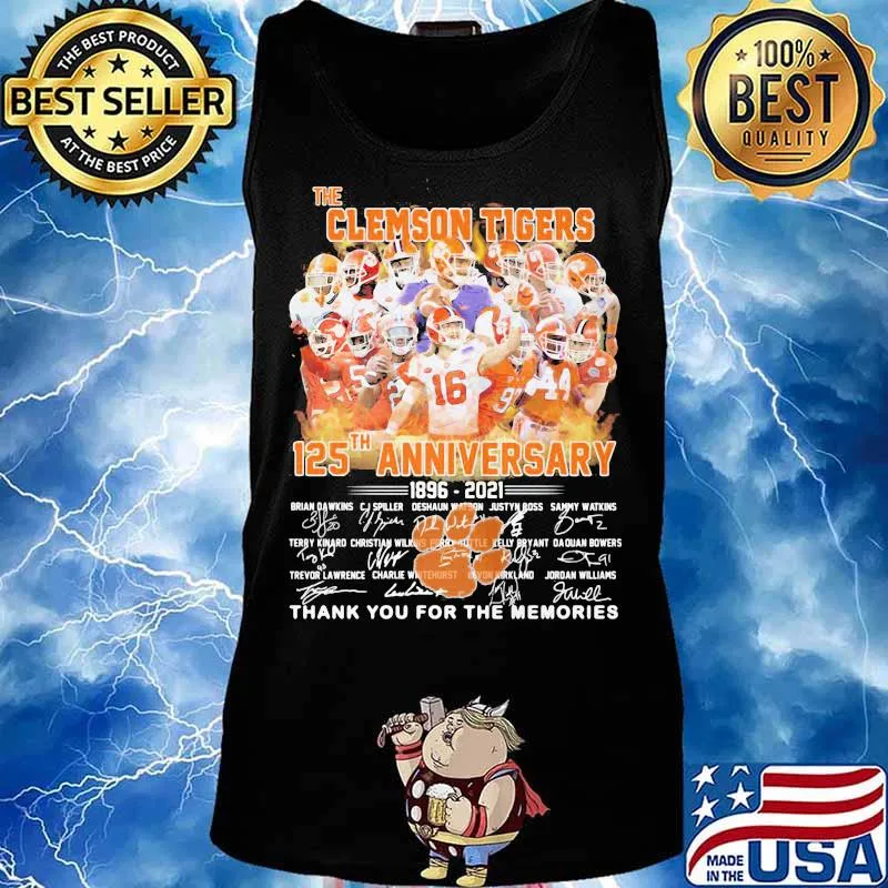 The Clemson Tigers 125 Th Anniversary 1896 2021 Thank You For The Memories Signature Shirt Tank top