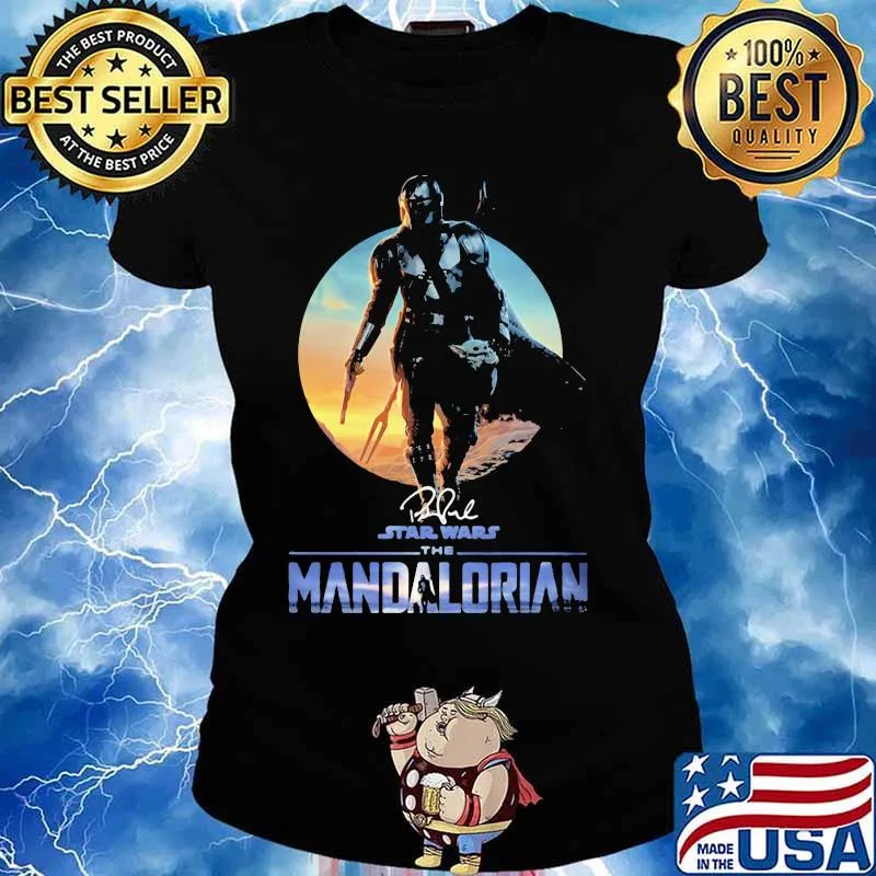 The Mandalorian Star War Sunset Signature Shirt Ladies tee
