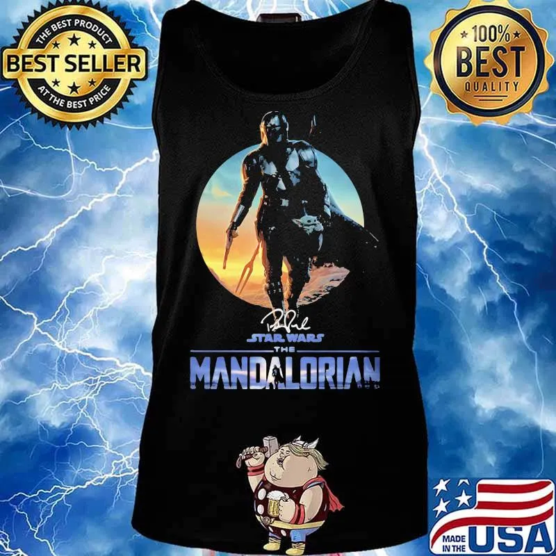 The Mandalorian Star War Sunset Signature Shirt Tank top