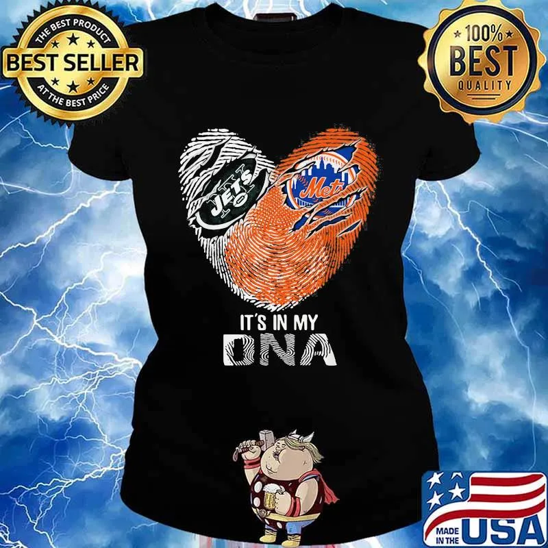 The New York Jets And Mets It's In My Dna Nfl Football Heart Shirt Ladies tee