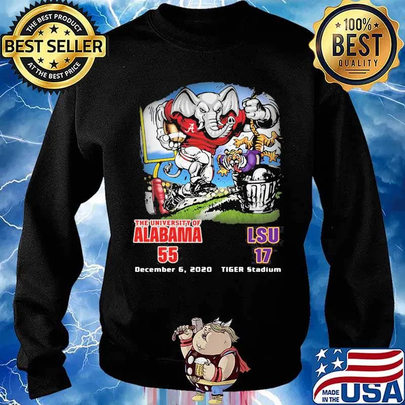 The University Of Alabama 55 Lsu 17 December 6 2020 Tiger Stadium Shirt Sweater