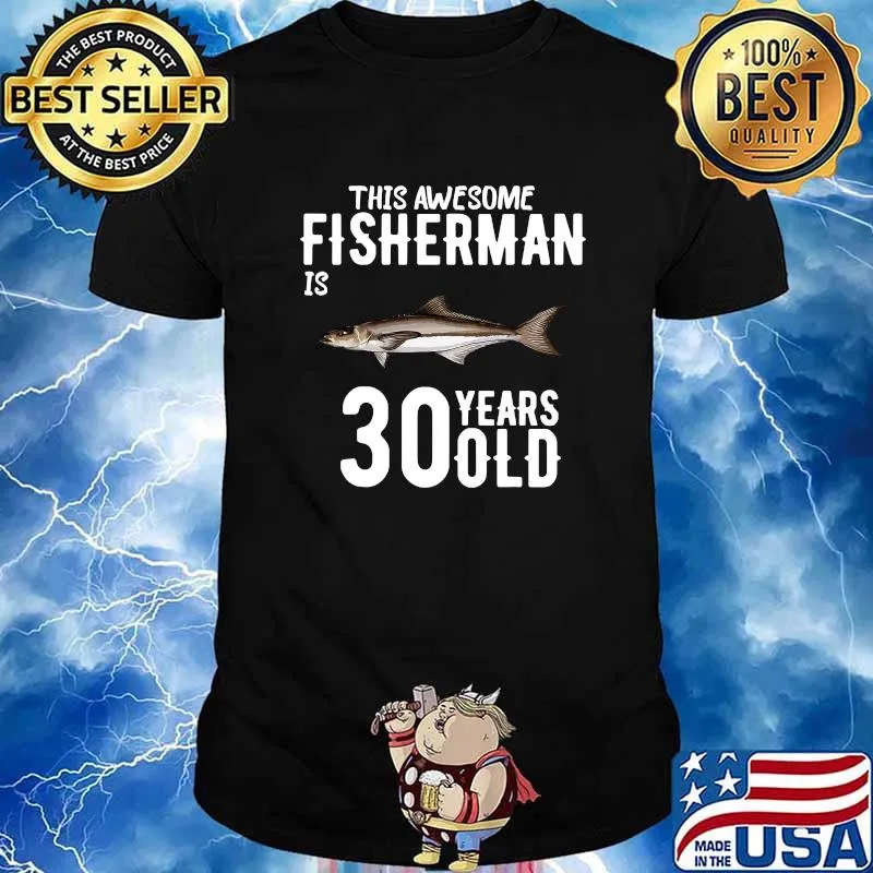 This Awesome Cobia Fisherman Is 30 Years Old 30th Birthday Shirt