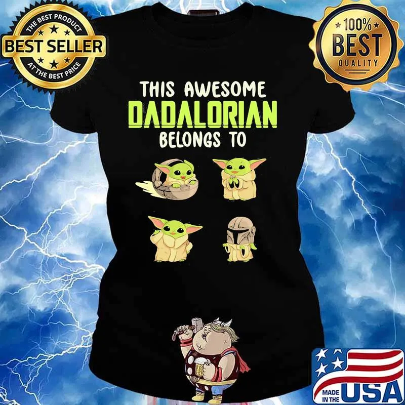 This Awesome Dadalorian Belongs To Helen Jack John Emma Yoda Shirt Ladies tee