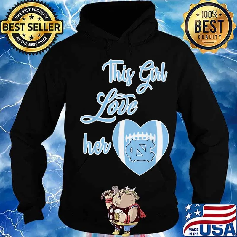 This Girl Love Her North Carolina Tar Heels Football Heart Shirt Hoodie