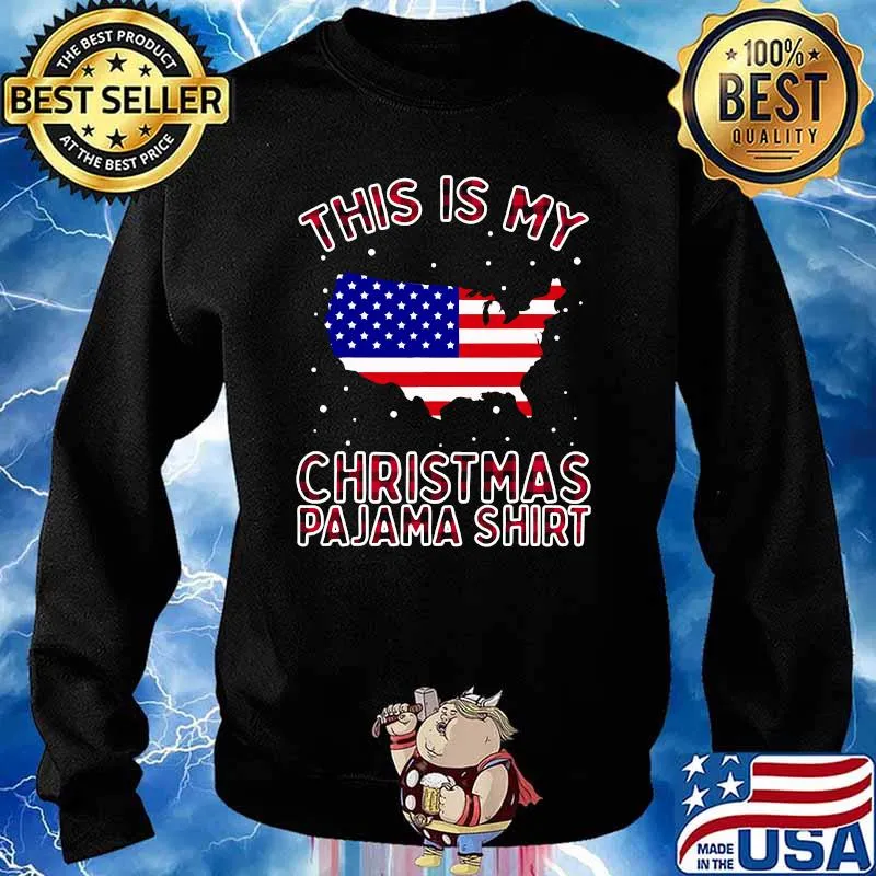 This Is My Patriotic Christmas Pajamas American Flag Shirt Sweater