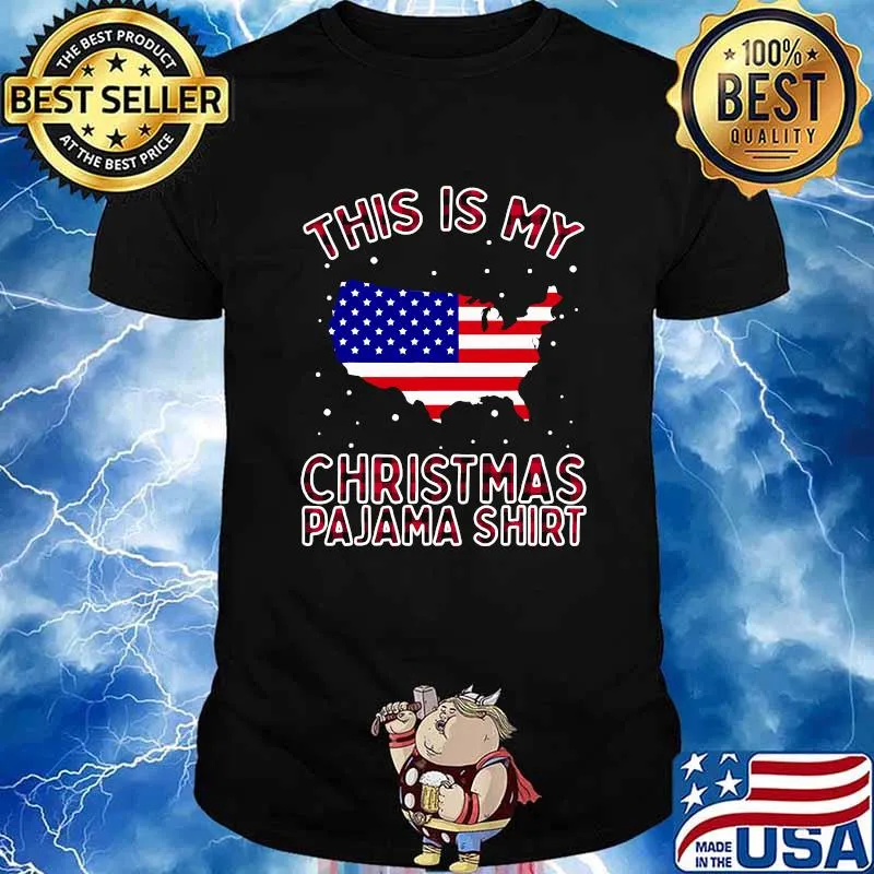 This Is My Patriotic Christmas Pajamas American Flag Shirt