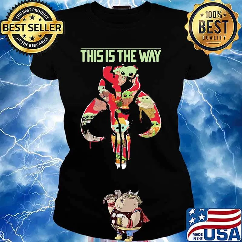 This Is The Way The Mandalorian Star Wars Baby Yoda Skull Shirt Ladies tee