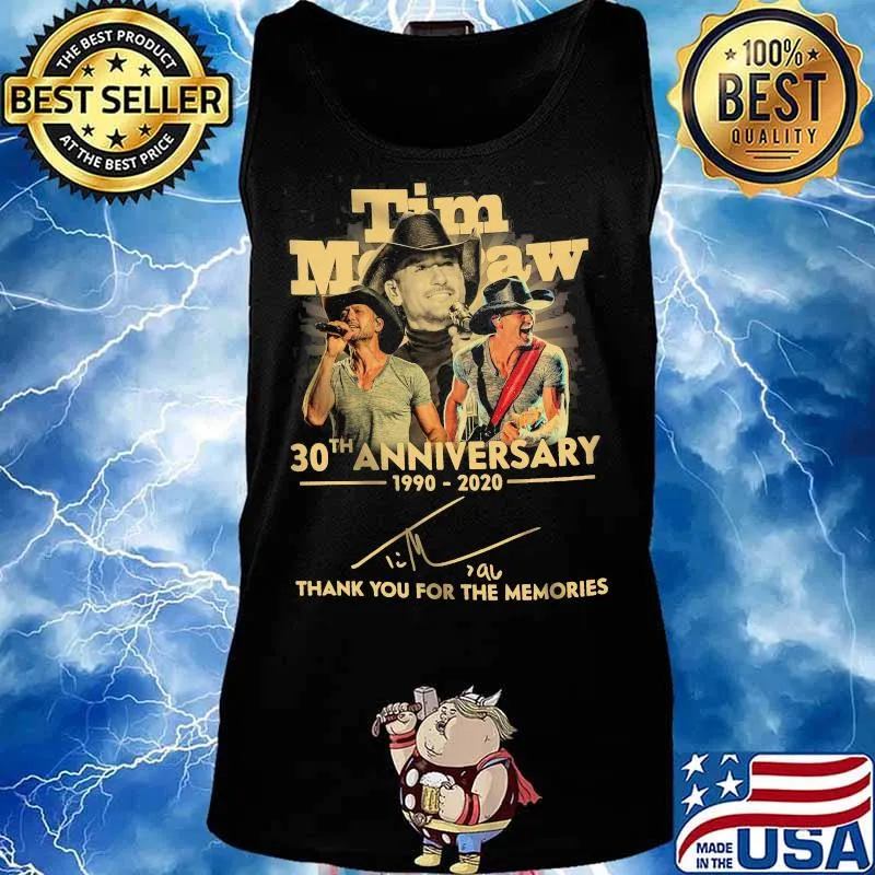 Tim Mopaw 30th Anniversary 1990 2020 Thank You For The Memories Signature Shirt Tank top