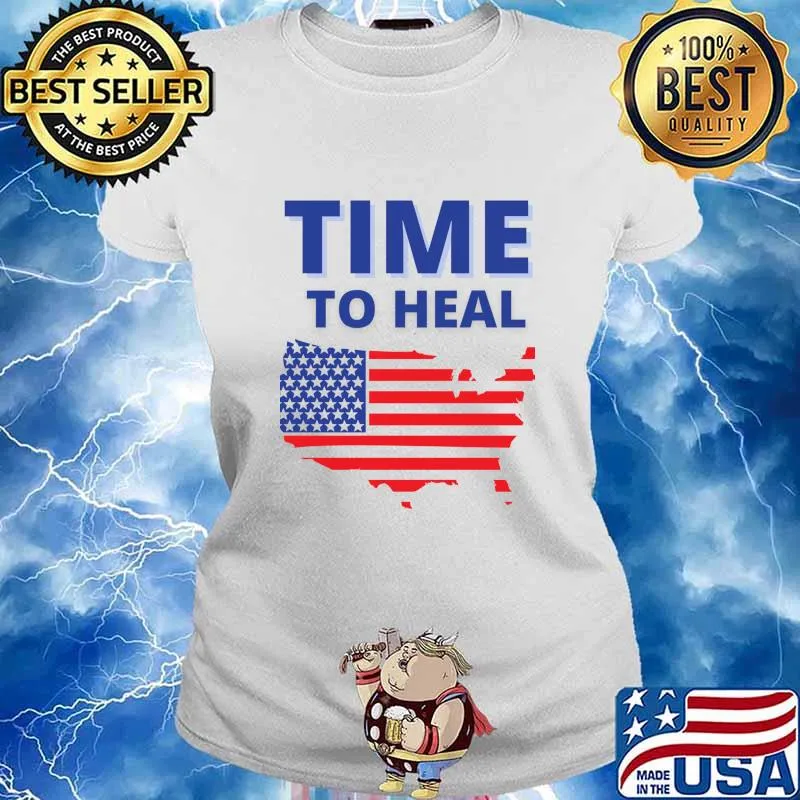 Time To Heal America Map Flag Shirt Ladies tee