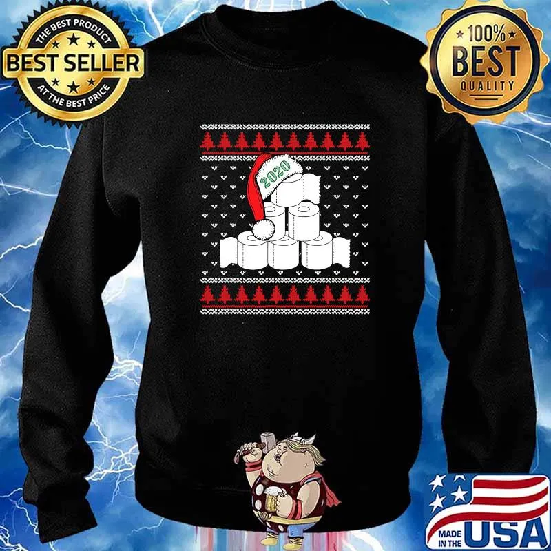 Toilet Paper Christmas Tree Santa Hat 2020 Ugly Xmas Shirt Sweater