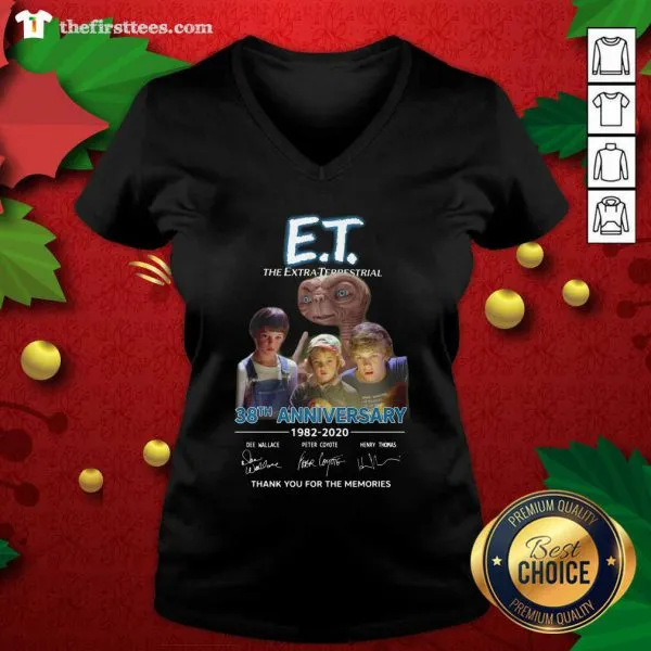 Top ET The Extra Terrestrial 38th Anniversary 1982 2020 Thank You For The Memories Signatures Shirt - Image 2