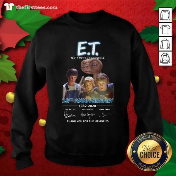 Top ET The Extra Terrestrial 38th Anniversary 1982 2020 Thank You For The Memories Signatures Shirt - Image 3