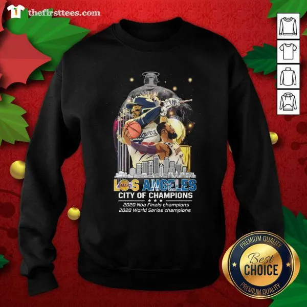 Top Los Angeles Lakers And Los Angeles Dodgers City Of Champions 2020 Nba Finals World Series Shirt - Image 3