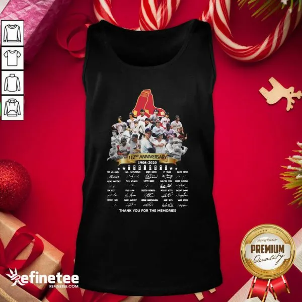 Top The Boston Red Sox 112nd Anniversary 1902 2020 Thank You For The Memories Signatures Shirt - Image 3