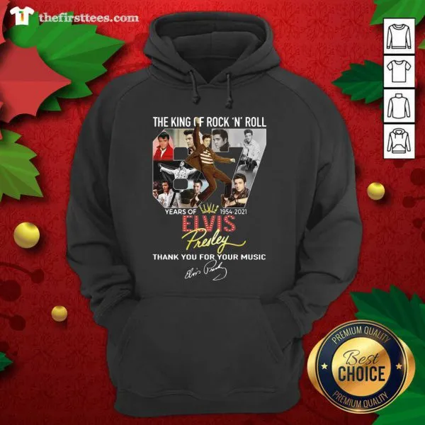 Top The King Of Rock N Roll 67 Years Of Elvis Thank You For Your Music Signatures Shirt - Image 5