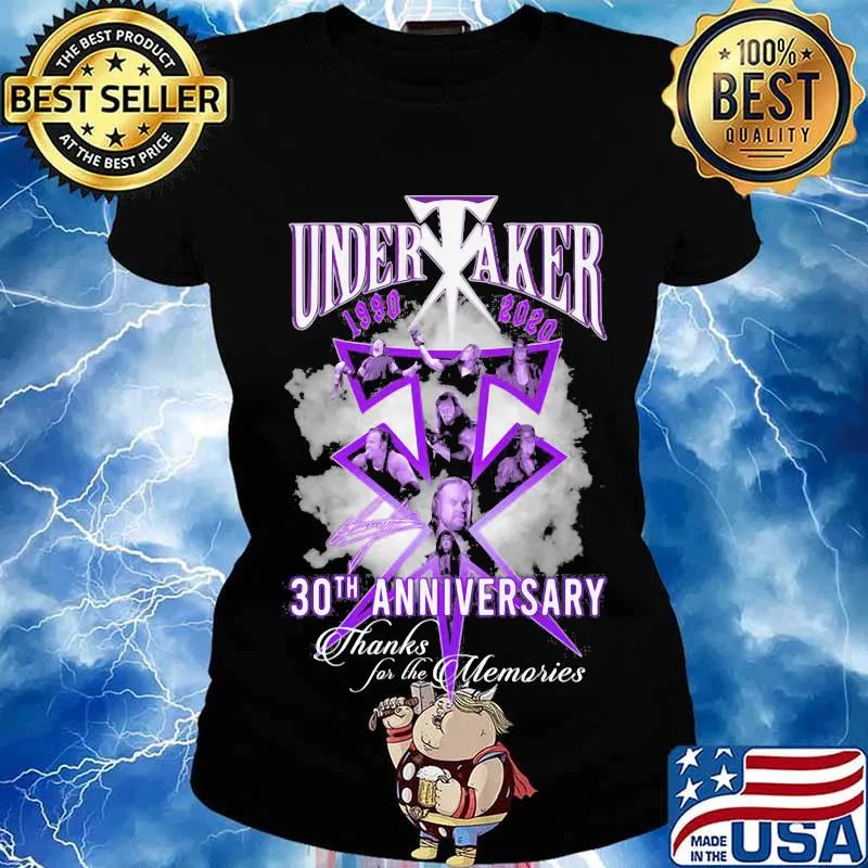 Undertaker 1990 2020 30th Anniversary Thank You For The Memories Signuature Shirt Ladies tee