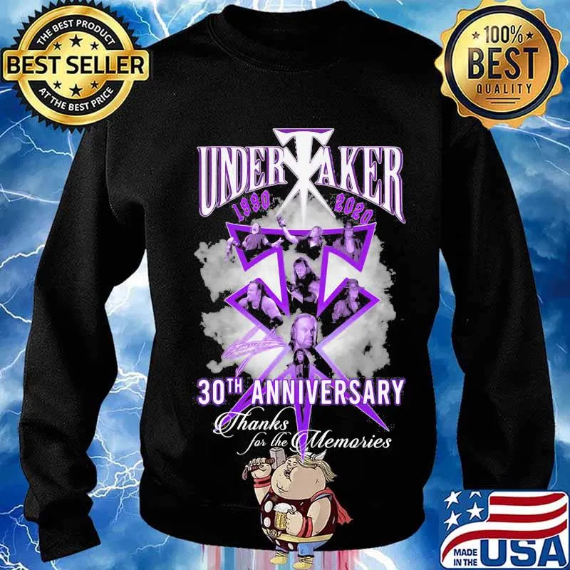Undertaker 1990 2020 30th Anniversary Thank You For The Memories Signuature Shirt Sweater