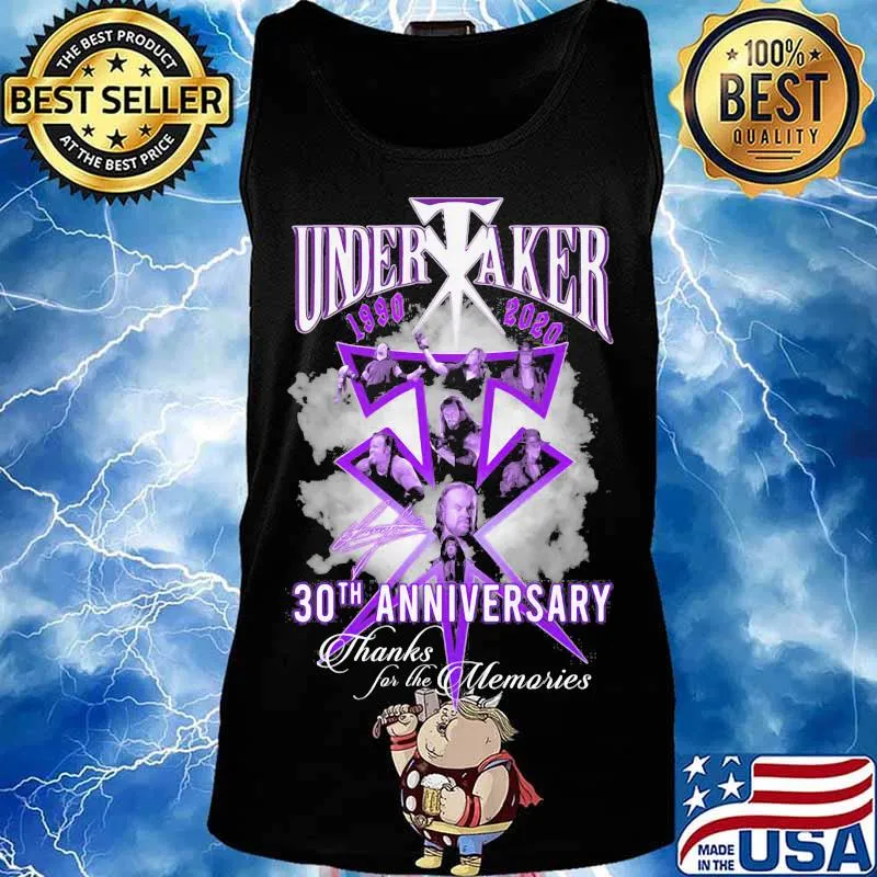 Undertaker 1990 2020 30th Anniversary Thank You For The Memories Signuature Shirt Tank top