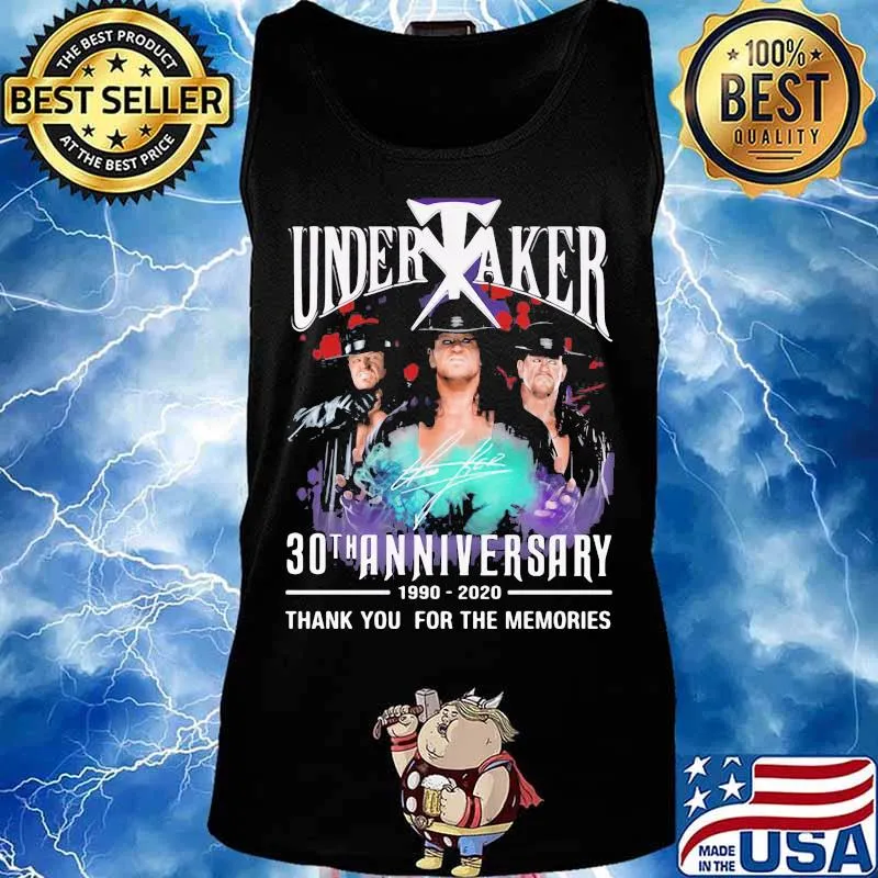 Undertaker 1990 2020 30th Anniversary Thank You Signuature Shirt Tank top