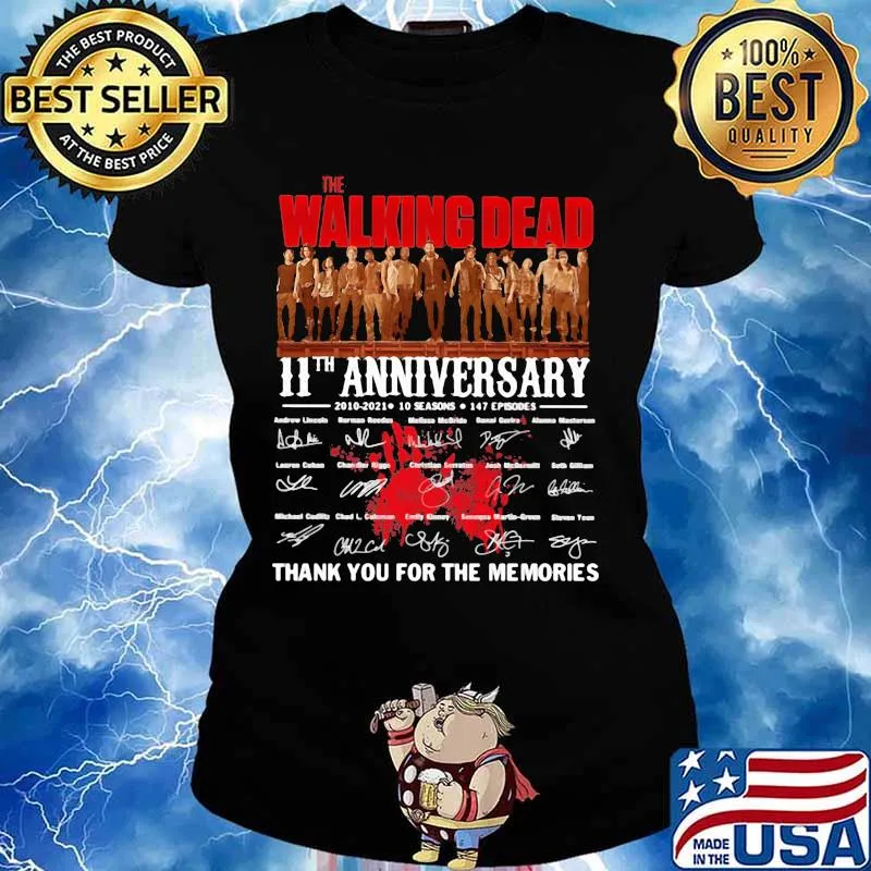 Walking Dead 11st Anniversary 2000 2021 Thank You For The Memories Signature Shirt Ladies tee
