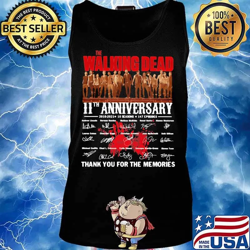 Walking Dead 11st Anniversary 2000 2021 Thank You For The Memories Signature Shirt Tank top