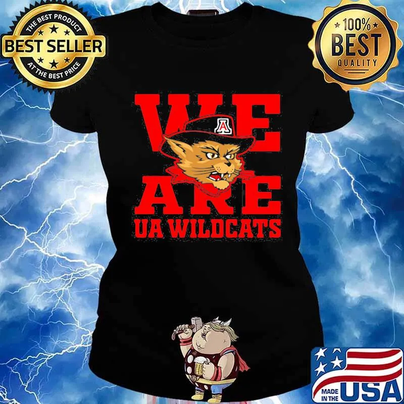 We Are Ua Wildcats Association Hat Black Shirt Ladies tee