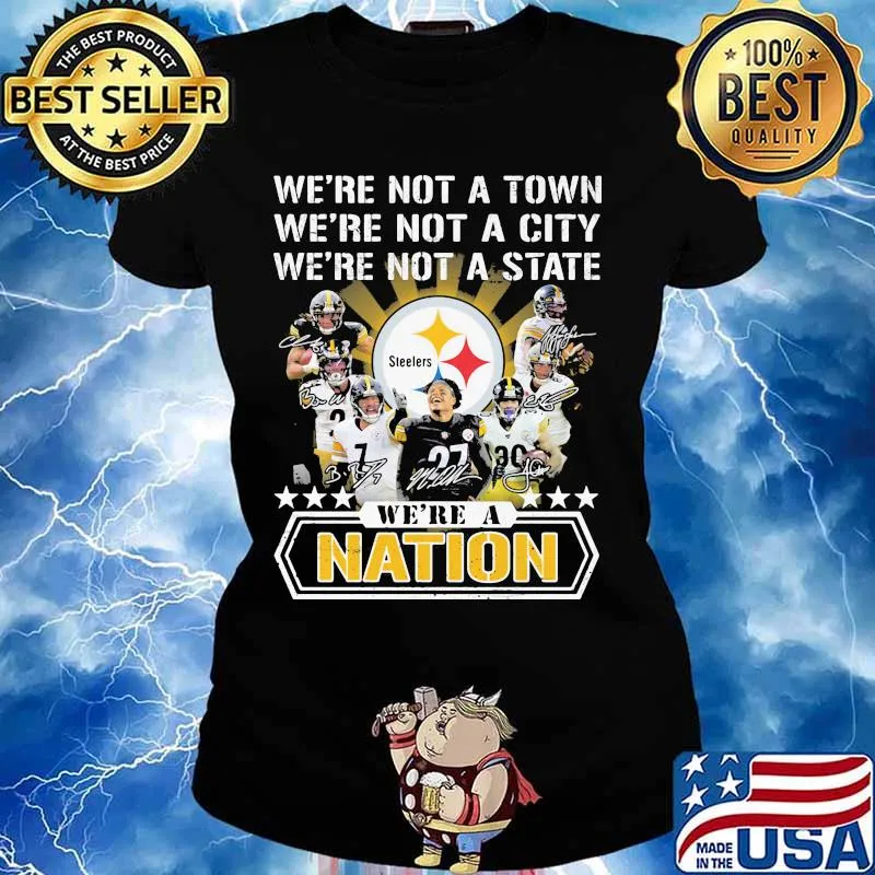 We’re Not A Town We’re Not A City We’re Not A State We’re A Nation Pittsburgh Steelers Signature Team Football Shirt Ladies tee