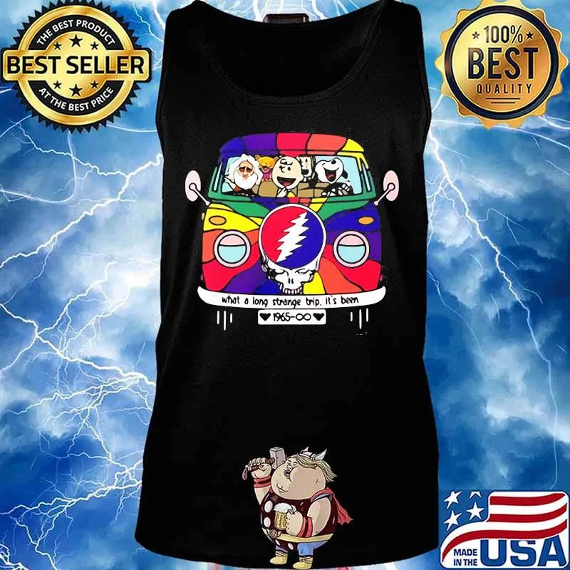 What A Long Strange Trip Its Been Bus Snoopy And Friends Dark Star Grateful Dead Steal Shirt Tank top