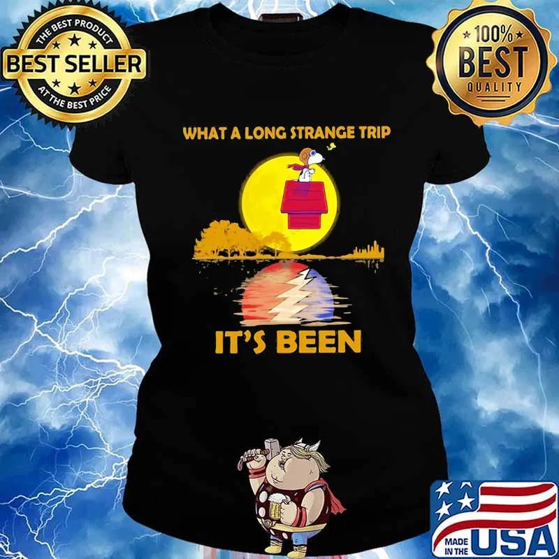 What A Long Strange Trip It’s Been Moon Snoopy Dark Star Grateful Dead Steal Shirt Ladies tee