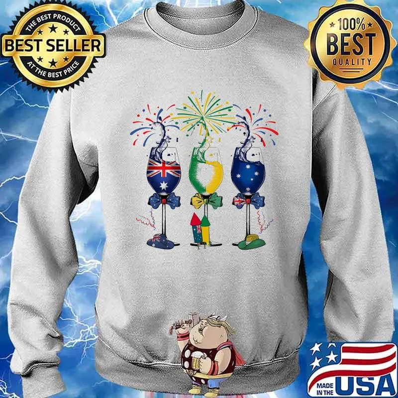 Wine Happy Australia Day Shirt Sweater