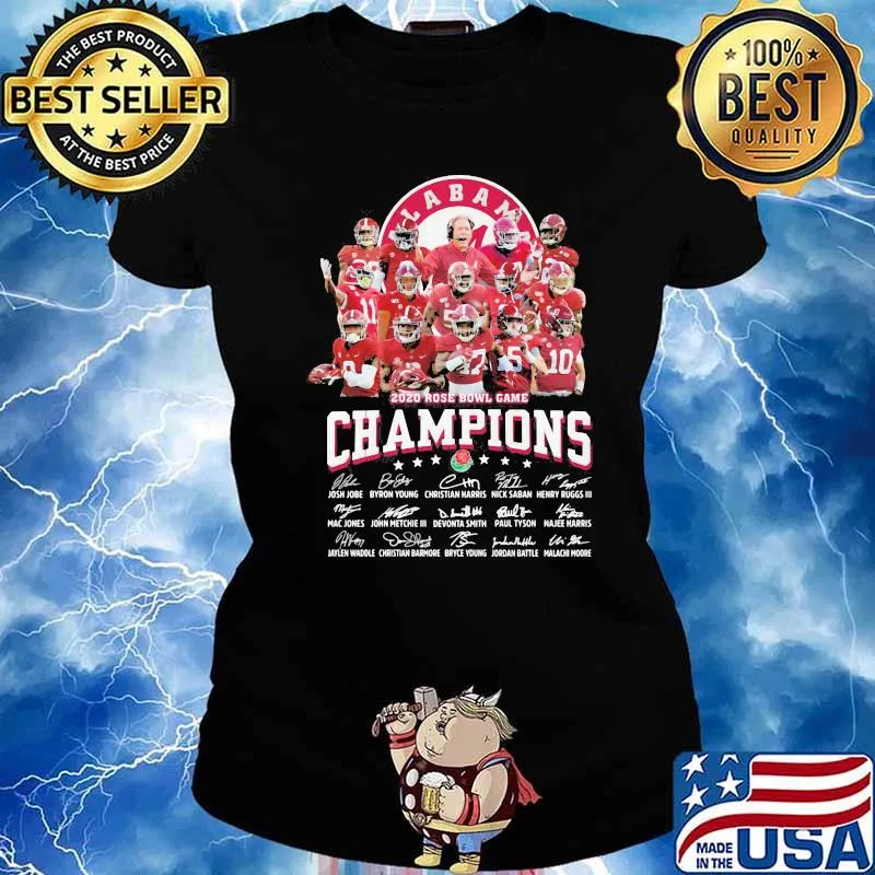 2020 Rose Bowl Game Champions Alabama Crimson Tide Signature Shirt Ladies tee