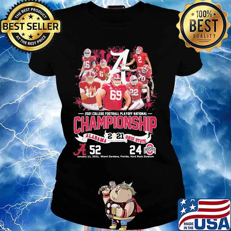 2021 College Football Playoff National Championship Alabama Win Ohio State Shirt Ladies tee
