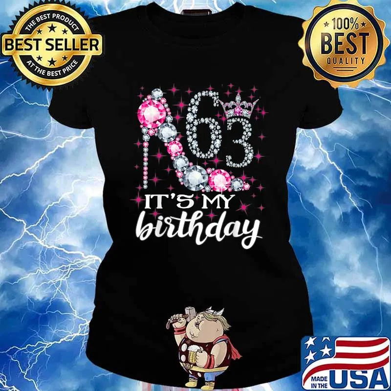 63 It's My Birthday 1958 63rd Birthday Shoes Diamond Queen Shirt Ladies tee