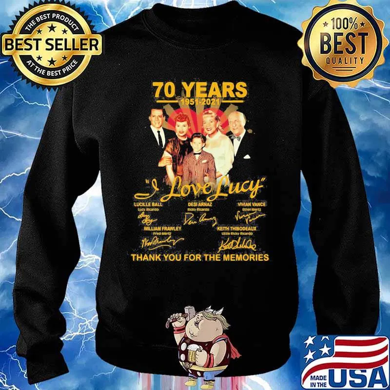 70 Years 1951 2021 I Love Lucy Thank You For The Memories Signature Shirt Sweater