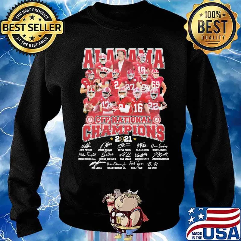 Alabama Cfp National Champions 2021 Signature Player Team Football Shirt Sweater