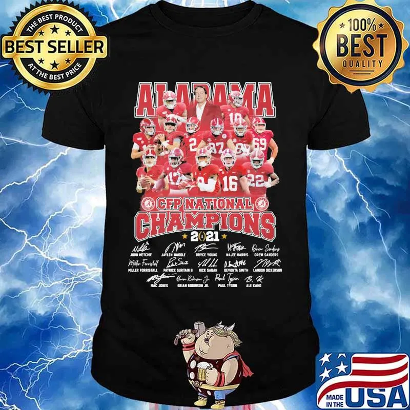 Alabama Cfp National Champions 2021 Signature Player Team Football Shirt