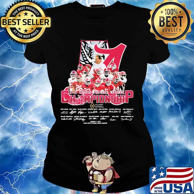 Alabama Cfp National Champions 2021 Signature Team Football Shirt Ladies tee