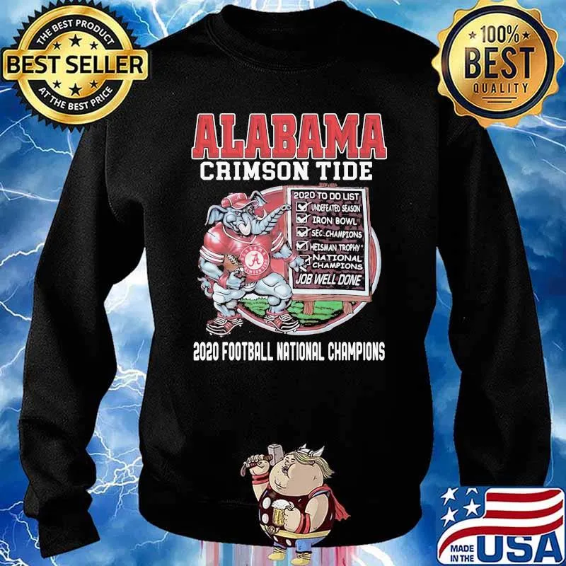 Alabama Crimon Tide 2020 Football National Champions Elephant Shirt Sweater