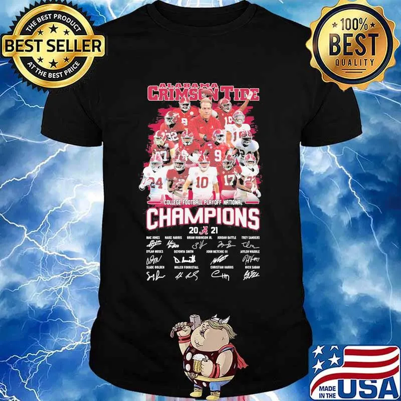 Alabama Crimson Tide Football Playoff National Champions 2021 Signature Shirt