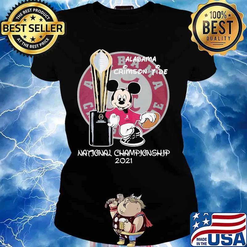 Alabama Crimson Tide Winner National Championship Mickey Disney 2021 Shirt Ladies tee